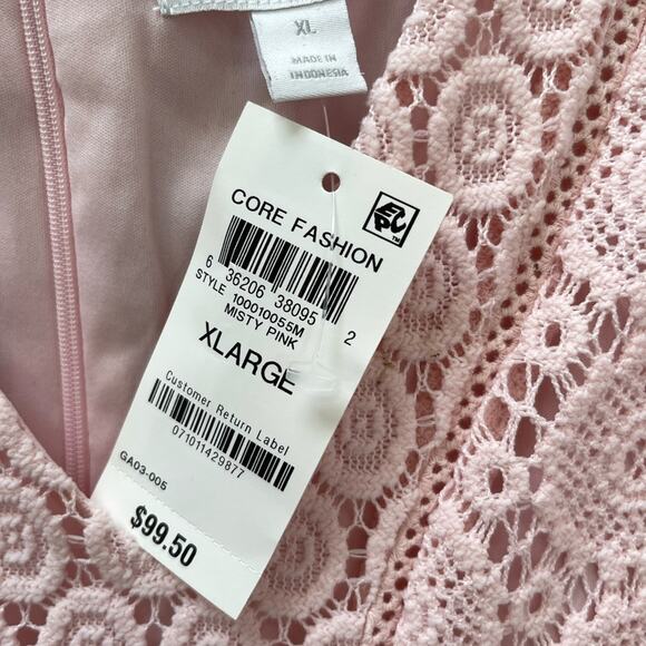 Charter Club Lace Fit and Flare‎ Dress Lace Pastel Powder Pink Feminine Dress XL - Picture 7 of 7